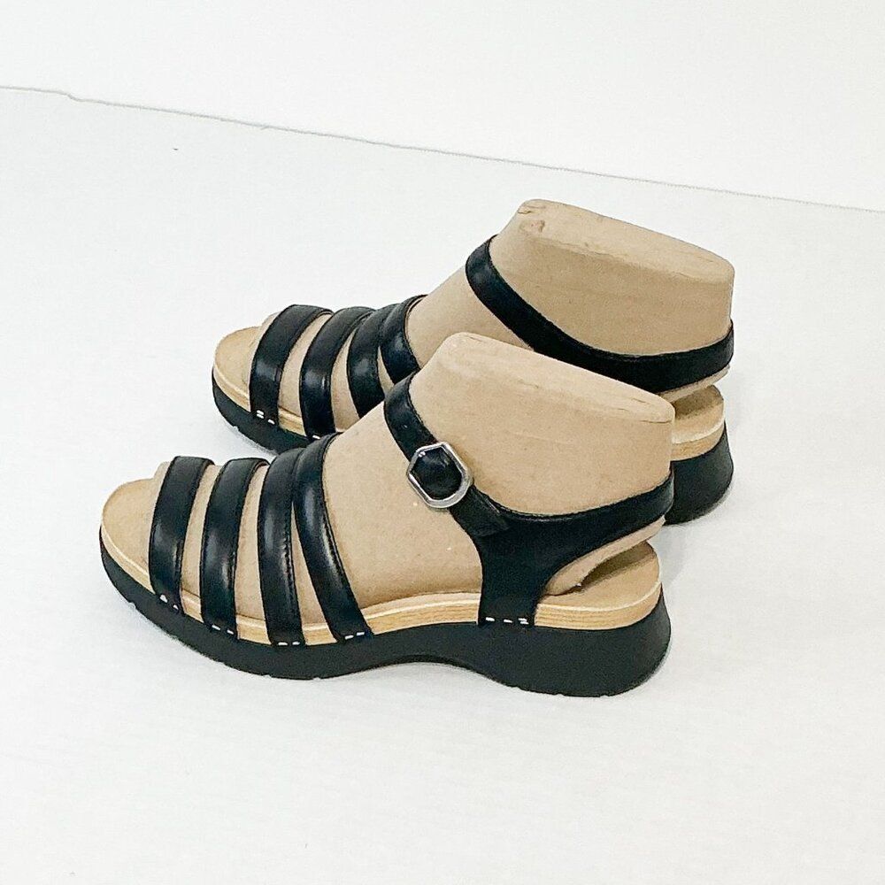 DANSKO NWB Sz 38 Black Nappa Leather Roxie Comfort Sandals - Picture 11 of 13